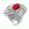 4.41 Carats Ruby Diamond Ring in 14k White Gold