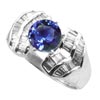 1.97 Carats Tanzanite Diamond Ring in 18 k White Gold
