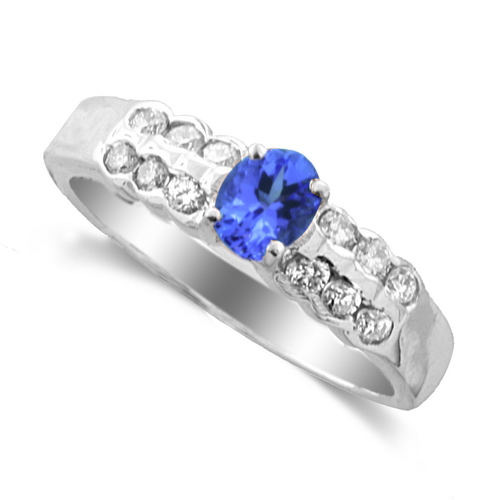 Tanzanite Diamond Ring in 14K White Gold