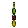 Multi Color Gem Pendant in Gold Plated Sterling Silver