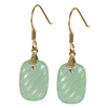 Cushion Carving Chalcedony Earrings in Sterling Silver