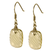 Cushion Carving Green Gold Quartz Earrings in Sterling Silver