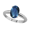1 Carat Oval Blue Sapphire Ring