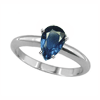 1 Carat Pear Blue Sapphire Ring
