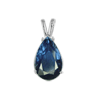 1 Carat Pear Blue Sapphire Pendant