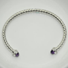 Amethyst Bullet Bracelet in Sterling Silver