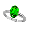 1 Carat Oval Chrome Diopside Ring