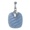 Long Cushion Carving Moonstone Pendant in Sterling Silver
