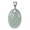 Oval Carving Chalcedony Pendant in Sterling Silver