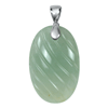 Oval Carving Chalcedony Pendant in Sterling Silver