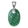 Oval Carving Agate Pendant in Sterling Silver