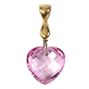 Heart Shape Checker Briolette Topaz Pendant in Sterling Silver