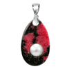 Rhodchrosite Mother of Pearl Pendant in Sterling Silver