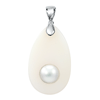 White Agate Mother of Pearl Pendant in Sterling Silver