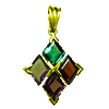 Multi Color Gem Pendant in Gold Plated Sterling Silver