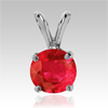 1 Carat Round Ruby Pendant in Sterling Silver