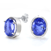 8.50 Ct. Twt. Oval Tanzanite Earrings in Sterling Silver