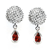 1.5 ct. Pear Garnet Earrings in Sterling Silver