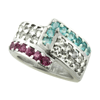 4 Ct. Multi Color Gemstone Ring in Sterling Silver