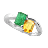 1.20 Ct. Twt. Emerald Yellow Sapphire Ring in Sterling Silver