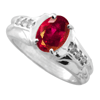 2 Carat Ruby Ring In Sterling Silver