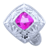 2 Carats Pink Topaz Ring In Sterling Silver