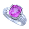 3 Carat Pink Topaz Ring In Gold/Sterling Silver