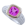2 Carat Pink Topaz Ring In Gold/Sterling Silver