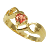 Heart Padparadscha Ring in Sterling Silver Heart Padparadscha Ring in Sterling Silver