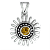 Golden Yellow Citrine Pendant in Sterling Silver