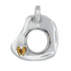 Citrine Heart Pendant in Sterling Silver
