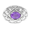 Amethyst Oval Pendant in Sterling Silver