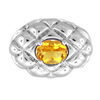 Golden Citrine Oval Pendant in Sterling Silver