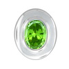 Synthetic Peridot Oval Pendant in Sterling Silver