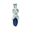 Blue Sapphire Marquise Pendant in Sterling Silver