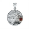 Synthetic Padparadscha Oval Pendant in Sterling Silver