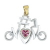 Pink Sapphire Heart Pendant in Sterling Silver