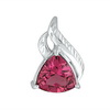 Red Tourmaline Trillion  9mm Pendant in Sterling Silver