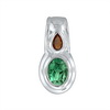 Emerald-Padparadscha Sapphire Pendant in Sterling Silver