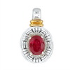 Rubelite Oval Pendant in Sterling Silver