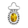 Golden Citrine Oval Pendant in Sterling Silver