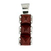 Garnet Square Pendant in Sterling Silver