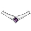 Amethyst Square Pendant in Sterling Silver