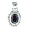 Rhodolite Garnet Oval Pendant in Sterling Silver