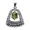 Green Gold Quartz Hexagon Pendant in Sterling Silver