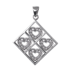 Simulated Diamond Round Pendant in Sterling Silver