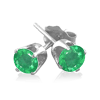 0.25 Ct Twt Emerald Stud Earrings in Sterling Silver