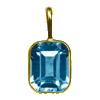 Swiss Blue Topaz Pendant in Gold Plated Sterling Silver