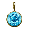 Swiss Blue Topaz Pendant in Gold Plated Sterling Silver