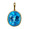 Swiss Blue Topaz Pendant in Gold Plated Sterling Silver